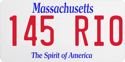 MA license plate 145RI0