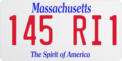 MA license plate 145RI1