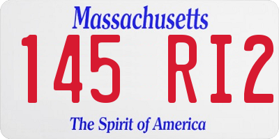 MA license plate 145RI2