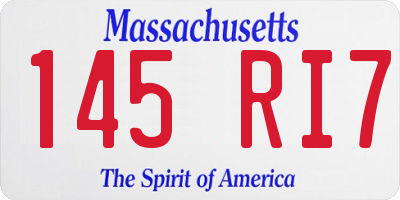 MA license plate 145RI7