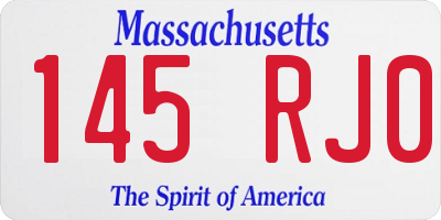 MA license plate 145RJ0
