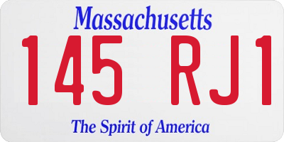 MA license plate 145RJ1