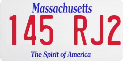MA license plate 145RJ2