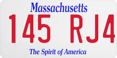 MA license plate 145RJ4