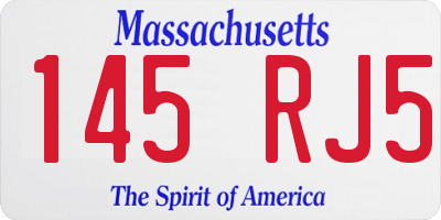 MA license plate 145RJ5