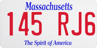 MA license plate 145RJ6