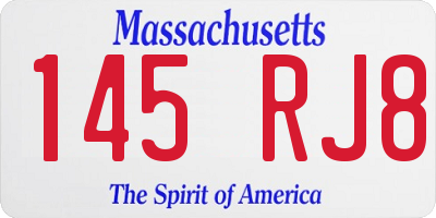 MA license plate 145RJ8