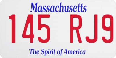 MA license plate 145RJ9