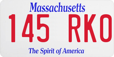 MA license plate 145RK0