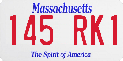 MA license plate 145RK1