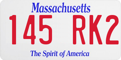 MA license plate 145RK2