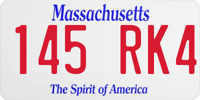 MA license plate 145RK4