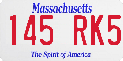 MA license plate 145RK5