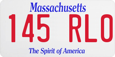 MA license plate 145RL0