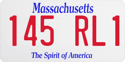 MA license plate 145RL1