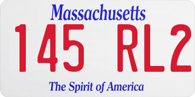MA license plate 145RL2