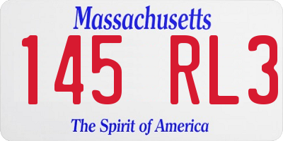 MA license plate 145RL3