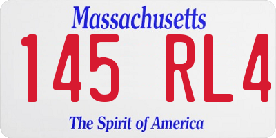MA license plate 145RL4