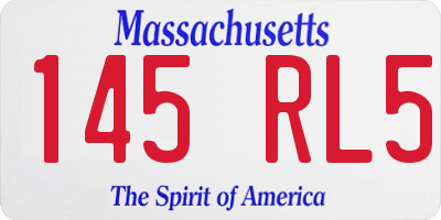 MA license plate 145RL5