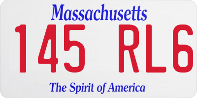 MA license plate 145RL6