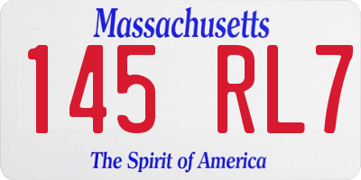 MA license plate 145RL7