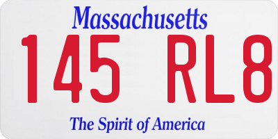 MA license plate 145RL8