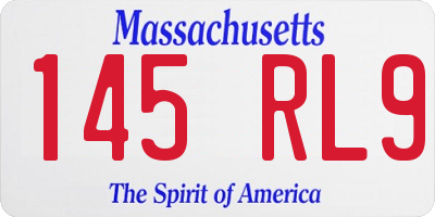 MA license plate 145RL9
