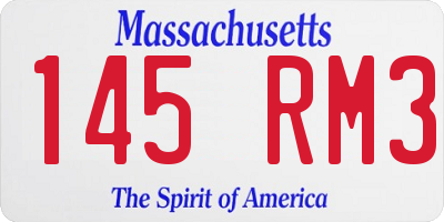 MA license plate 145RM3