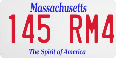 MA license plate 145RM4
