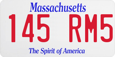 MA license plate 145RM5
