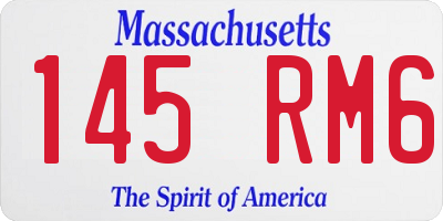 MA license plate 145RM6