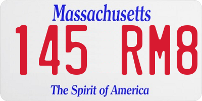 MA license plate 145RM8