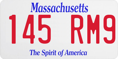 MA license plate 145RM9