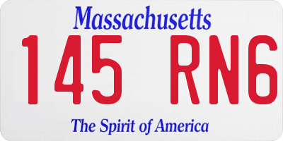 MA license plate 145RN6