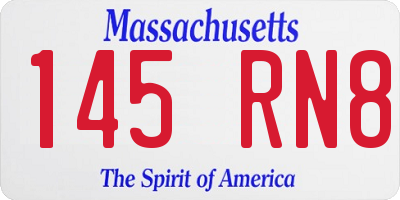 MA license plate 145RN8