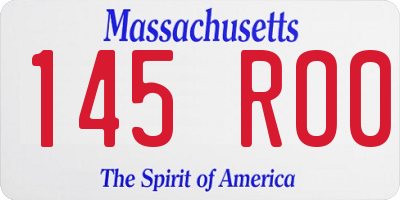 MA license plate 145RO0