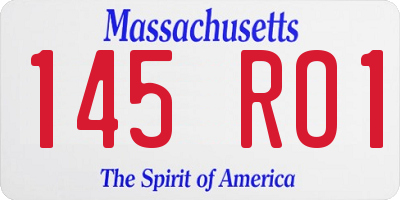 MA license plate 145RO1