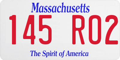 MA license plate 145RO2