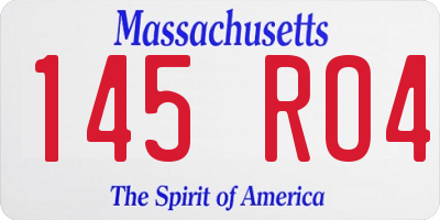 MA license plate 145RO4