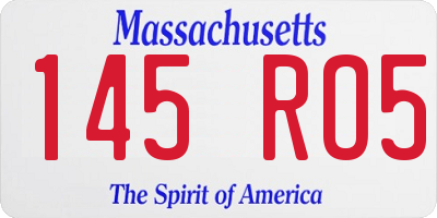 MA license plate 145RO5