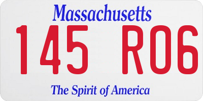 MA license plate 145RO6