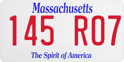 MA license plate 145RO7