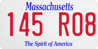 MA license plate 145RO8