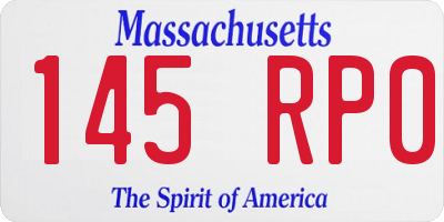 MA license plate 145RP0