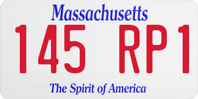 MA license plate 145RP1