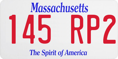 MA license plate 145RP2