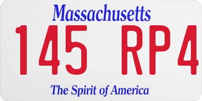 MA license plate 145RP4