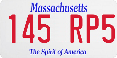 MA license plate 145RP5