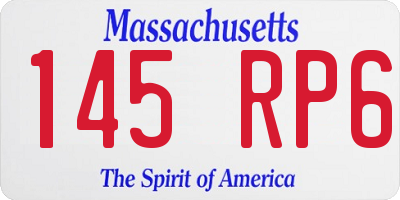 MA license plate 145RP6