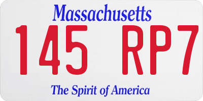 MA license plate 145RP7